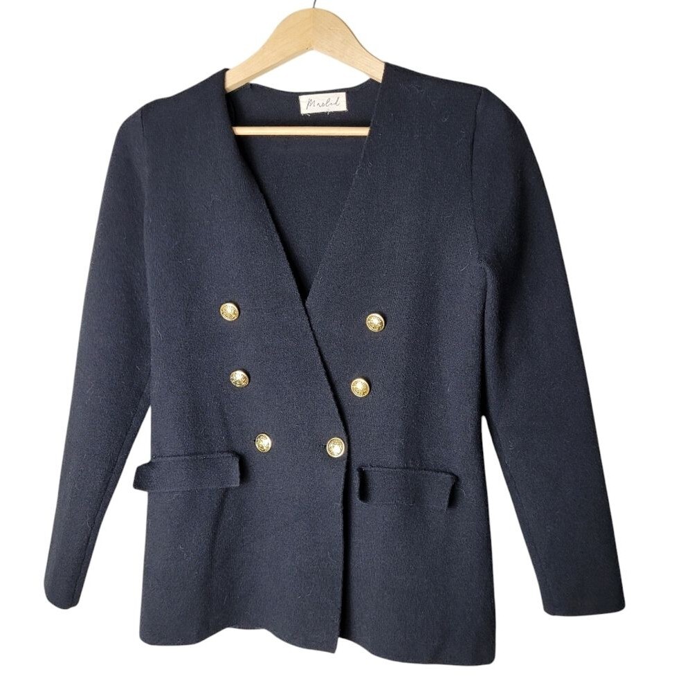 Marled Double Breasted Sweater Jacket